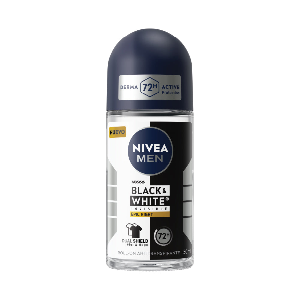 DESODORANTE NIVEA BLACK WHITE EPIC NIGHT ROLL ON 50 ML