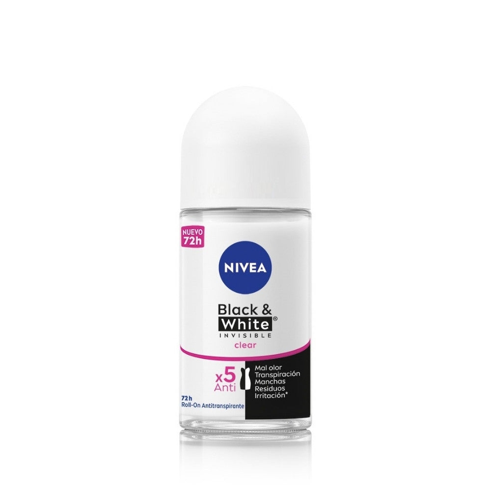 DESODORANTE NIVEA BLACK WHITE FEMENINO ROLLON 50 ML