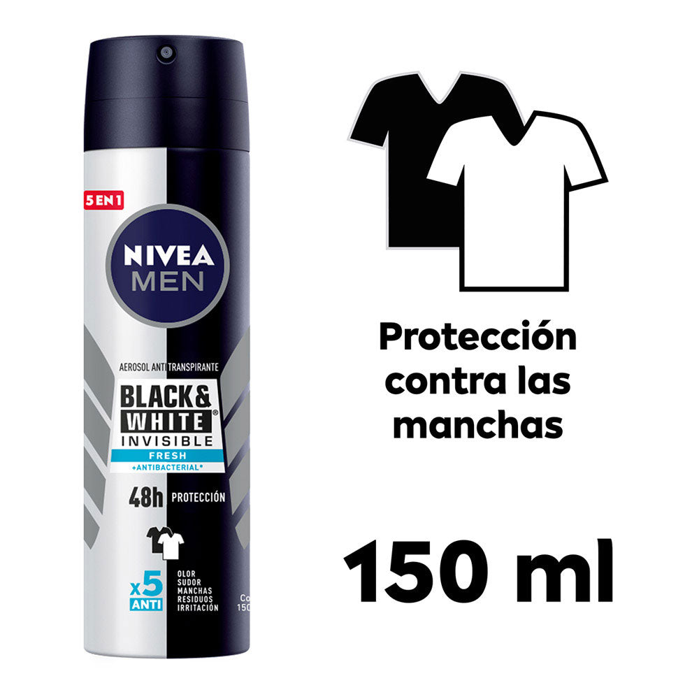 DESODORANTE NIVEA BLACK WHITE FRESH SPRAY 150 ML