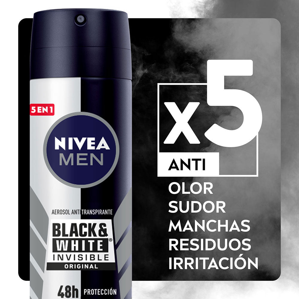 DESODORANTE NIVEA BLACK WHITE MASCULINO SPRAY 150 ML