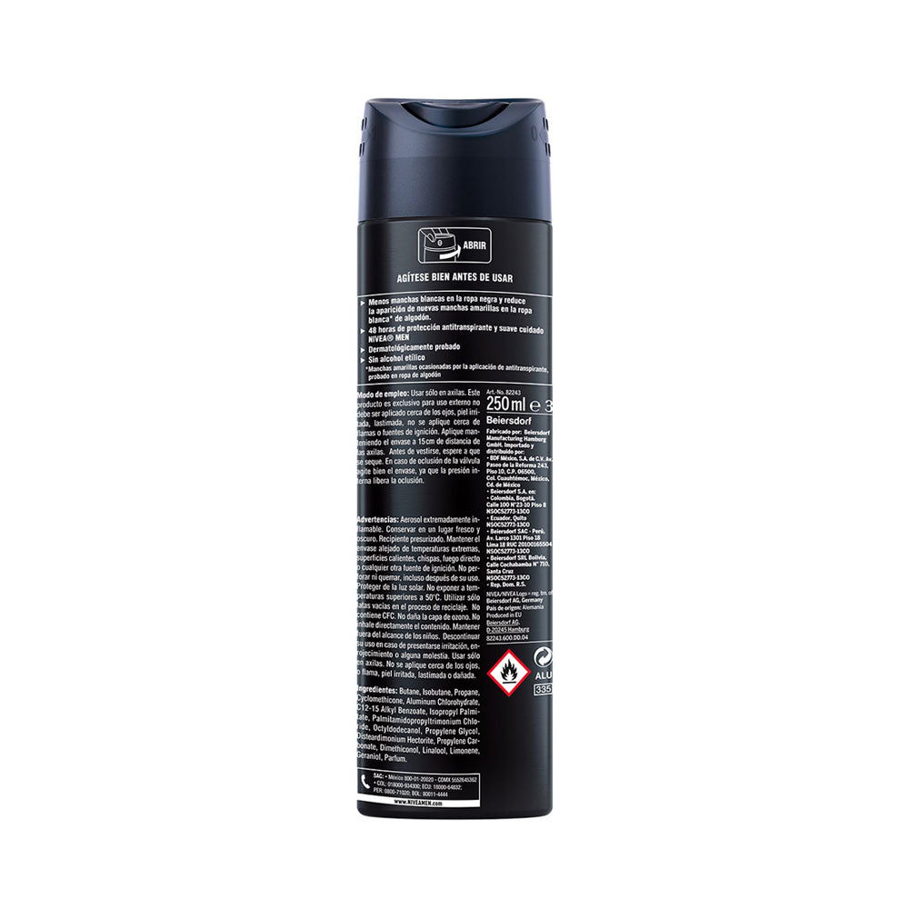DESODORANTE NIVEA BLACK WHITE MASCULINO SPRAY 150 ML