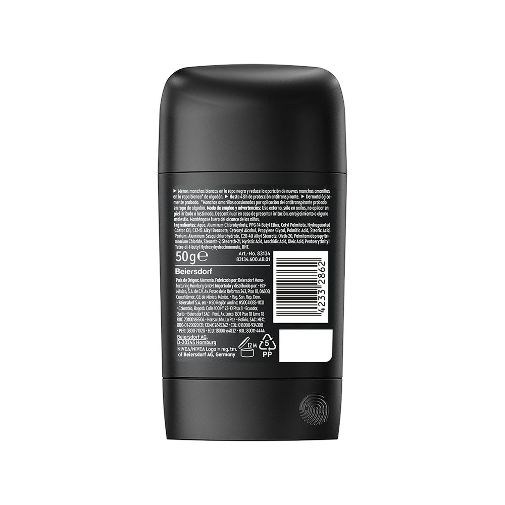 DESODORANTE NIVEA BLACK WHITE MEN BARRA 42 G
