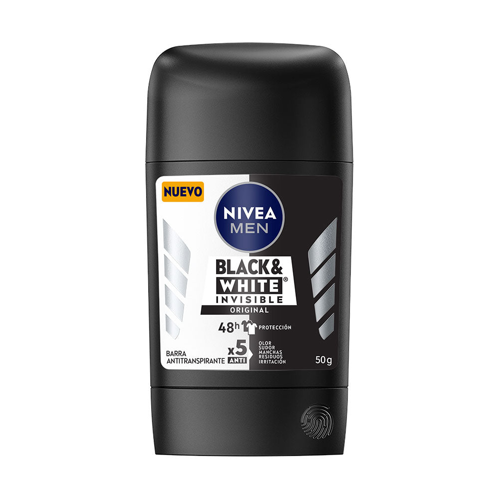 DESODORANTE NIVEA BLACK WHITE MEN BARRA 42 G