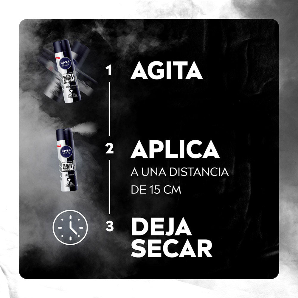 DESODORANTE NIVEA BLACK WHITE ULTIMATE IMP SPRAY 150 ML