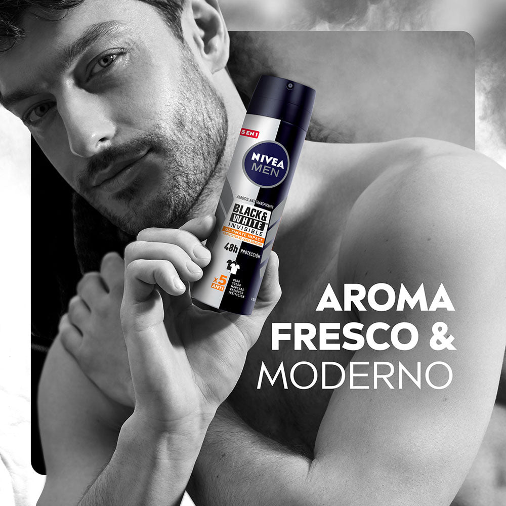 DESODORANTE NIVEA BLACK WHITE ULTIMATE IMP SPRAY 150 ML