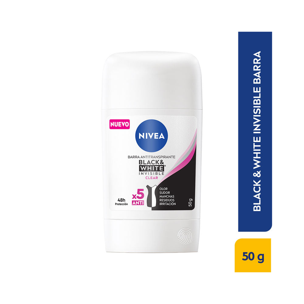 DESODORANTE NIVEA BLACK/WHITE FEM BARRA 42 G