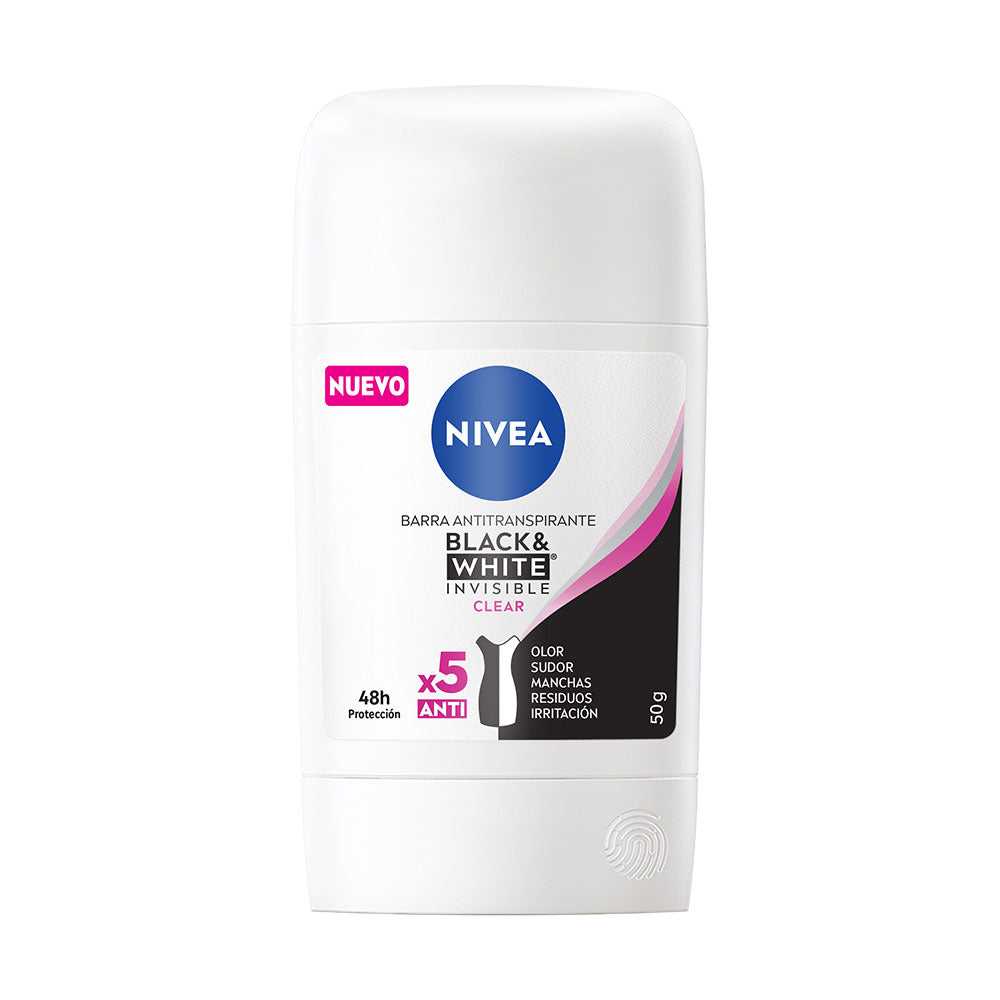 DESODORANTE NIVEA BLACK/WHITE FEM BARRA 42 G