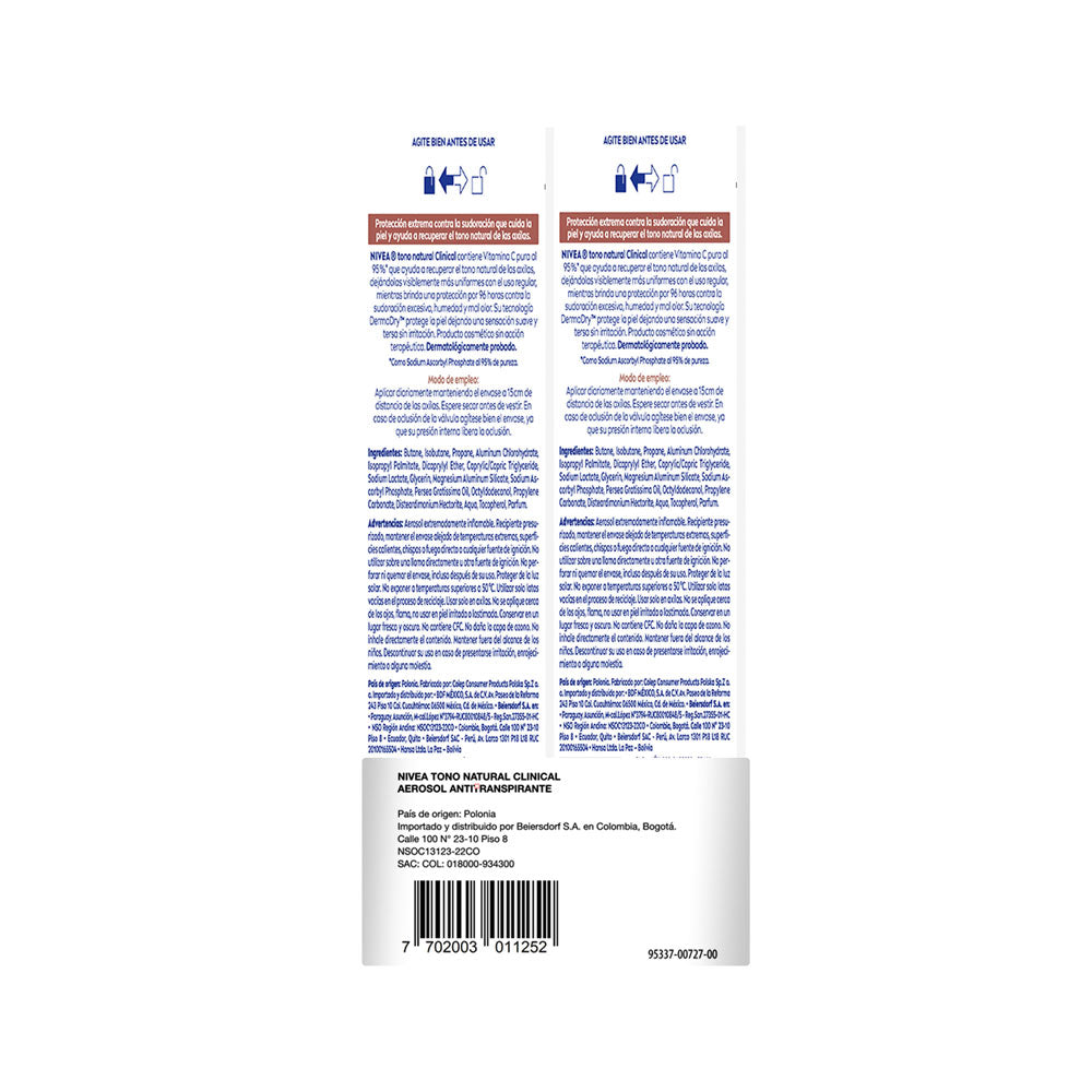 DESODORANTE NIVEA CLINICAL SPRAY 150ML OFERTA 2 X 150ML