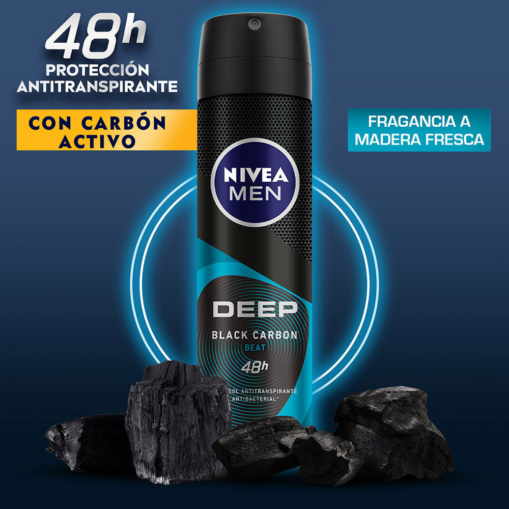 DESODORANTE NIVEA DEEP BEAT SPRAY 150 ML
