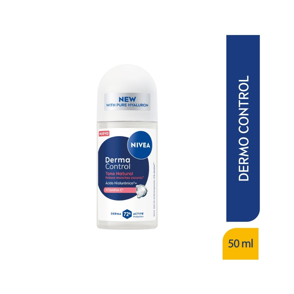 DESODORANTE NIVEA DERMA CONTROL MUJER TONO NATURAL ROLL ON 50 ML