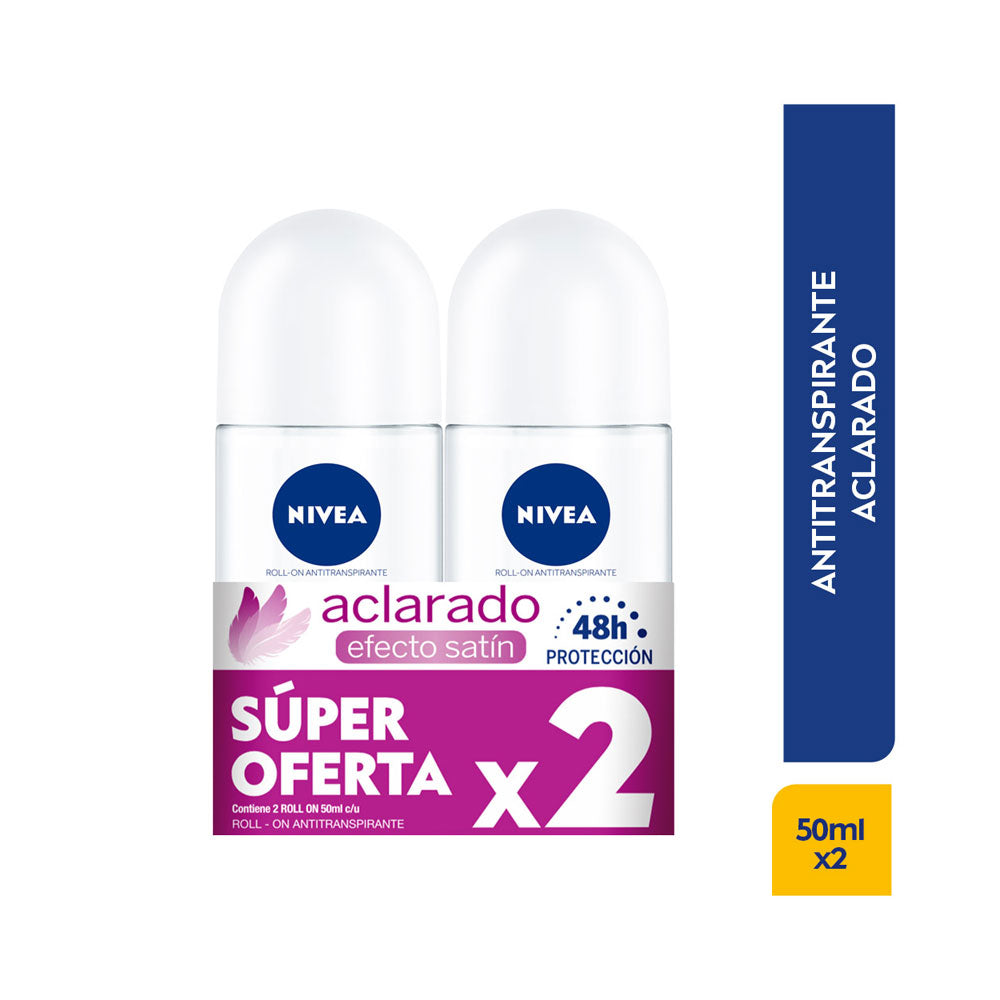 DESODORANTE NIVEA SATIN ROLL ON 50 ML OFERTA 2 X 50 ML