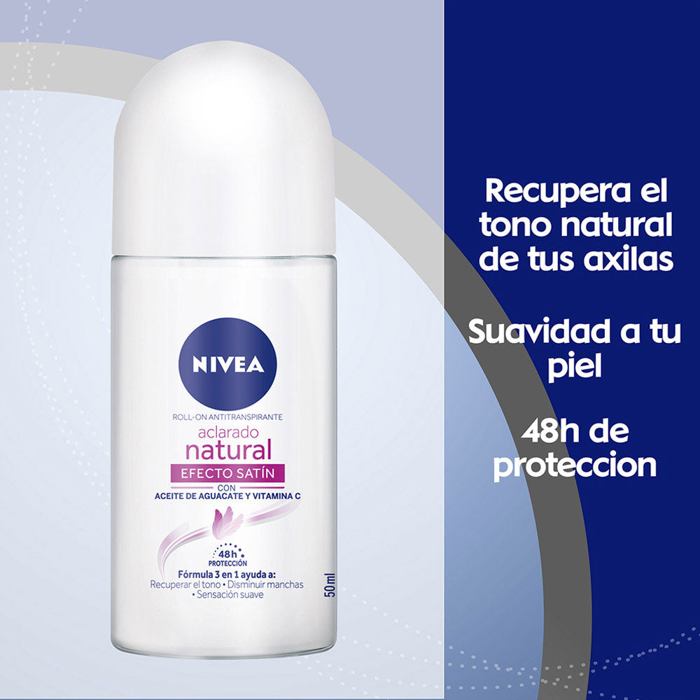 DESODORANTE NIVEA SATIN ROLL ON 50 ML OFERTA 2 X 50 ML
