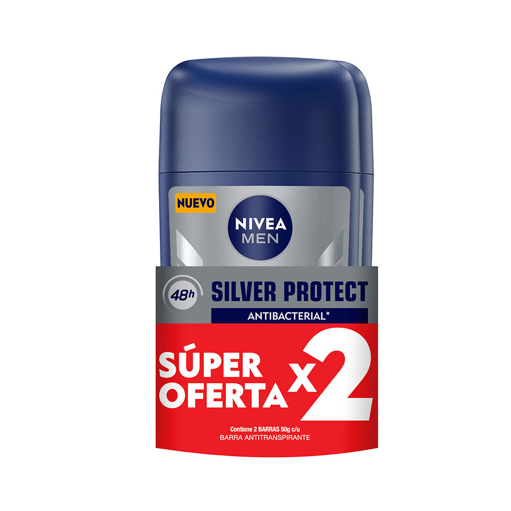 DESODORANTE NIVEA SILVER BARRA BARRA X 2 UNDS