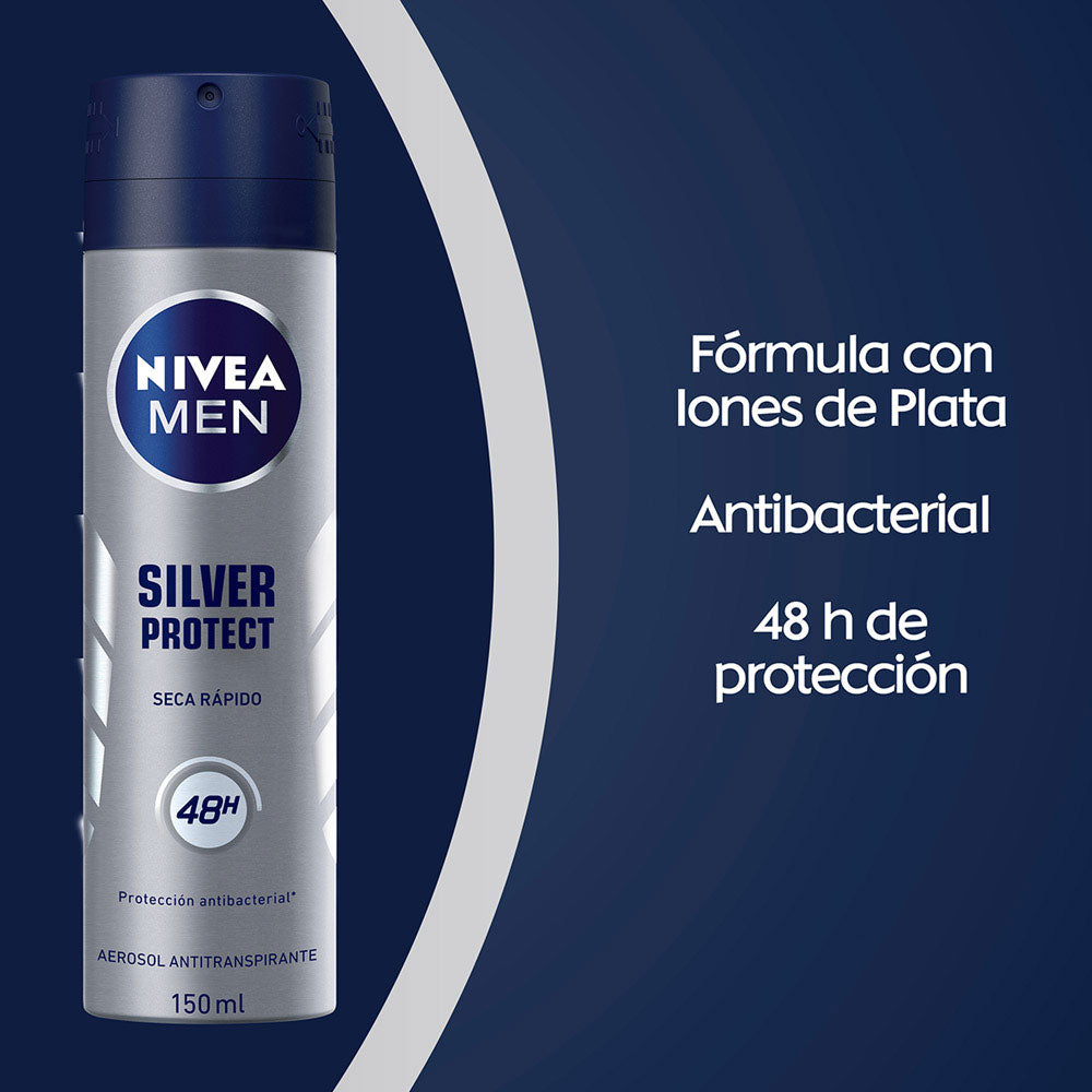DESODORANTE NIVEA SILVER SPRAY X 2 UNDS