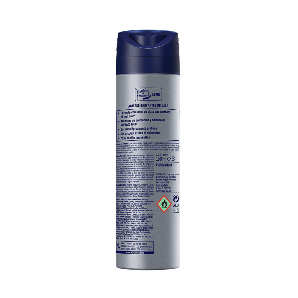 DESODORANTE NIVEA SILVER SPRAY X 2 UNDS