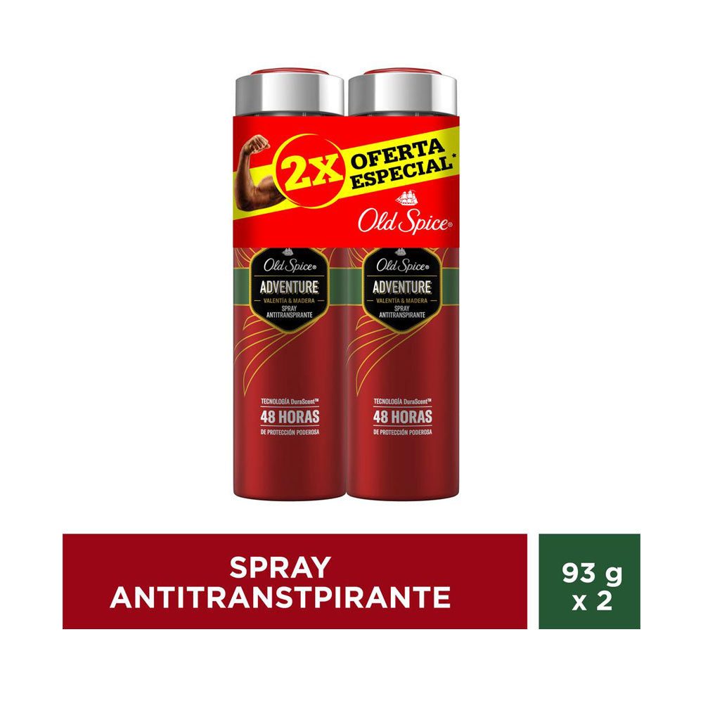 DESODORANTE OLD SPICE AP ADVENTURE P.E SPRAY 2 X 93G