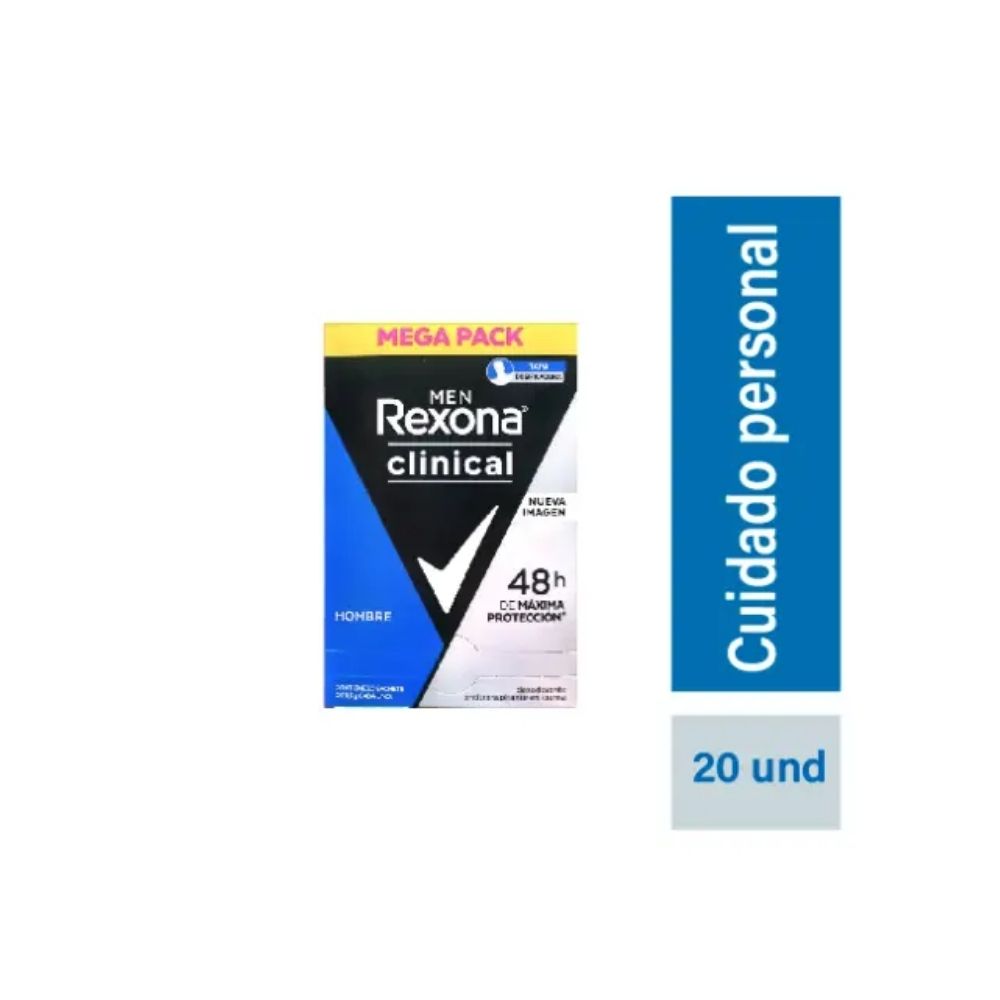 DESODORANTE REXONA CLINICAL CLEAN MEN CAJA PAGUE 18 LLEVE 20