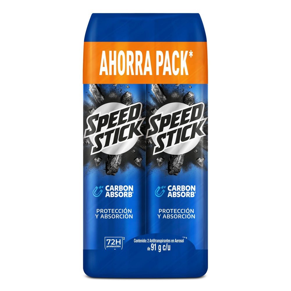 DESODORANTE SPEED STICK CARBON ABSORB SPRAY 2X91G