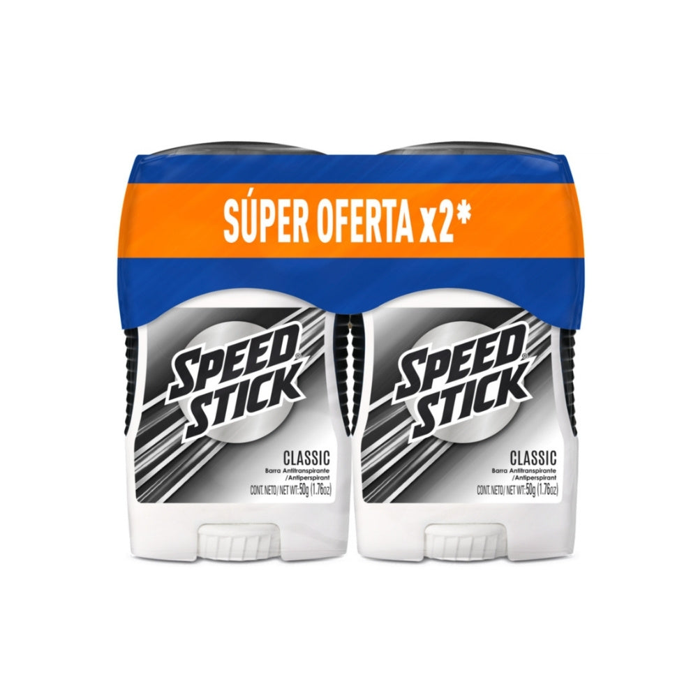 DESODORANTE SPEED STICK CLASSIC BARRA 2 X 50 G