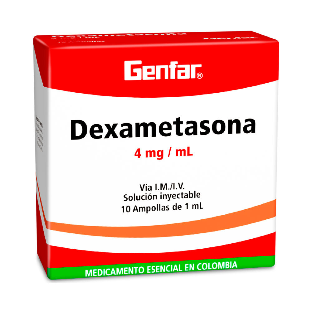 DEXAMETASONA GENFAR 1ML AMPOLLAS 4 MG CAJA X 10 UNDS