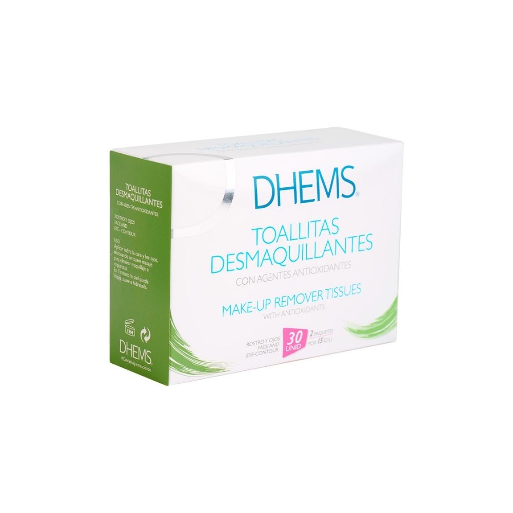 DHEMS TOALLITAS DESMAQUILLADORAS BOLSA 2 X 15 UNDS