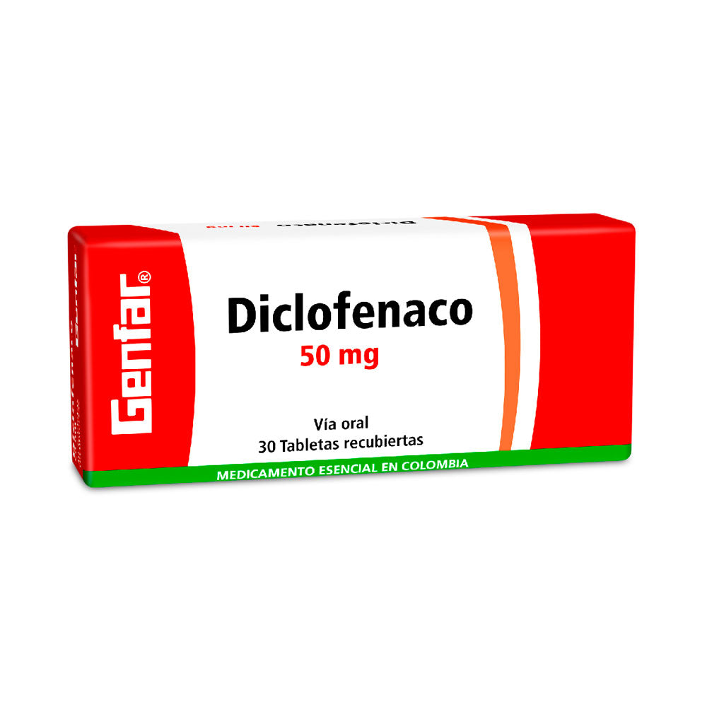 DICLOFENACO GENFAR TABLETAS 50 MG CAJA X 30 UNDS