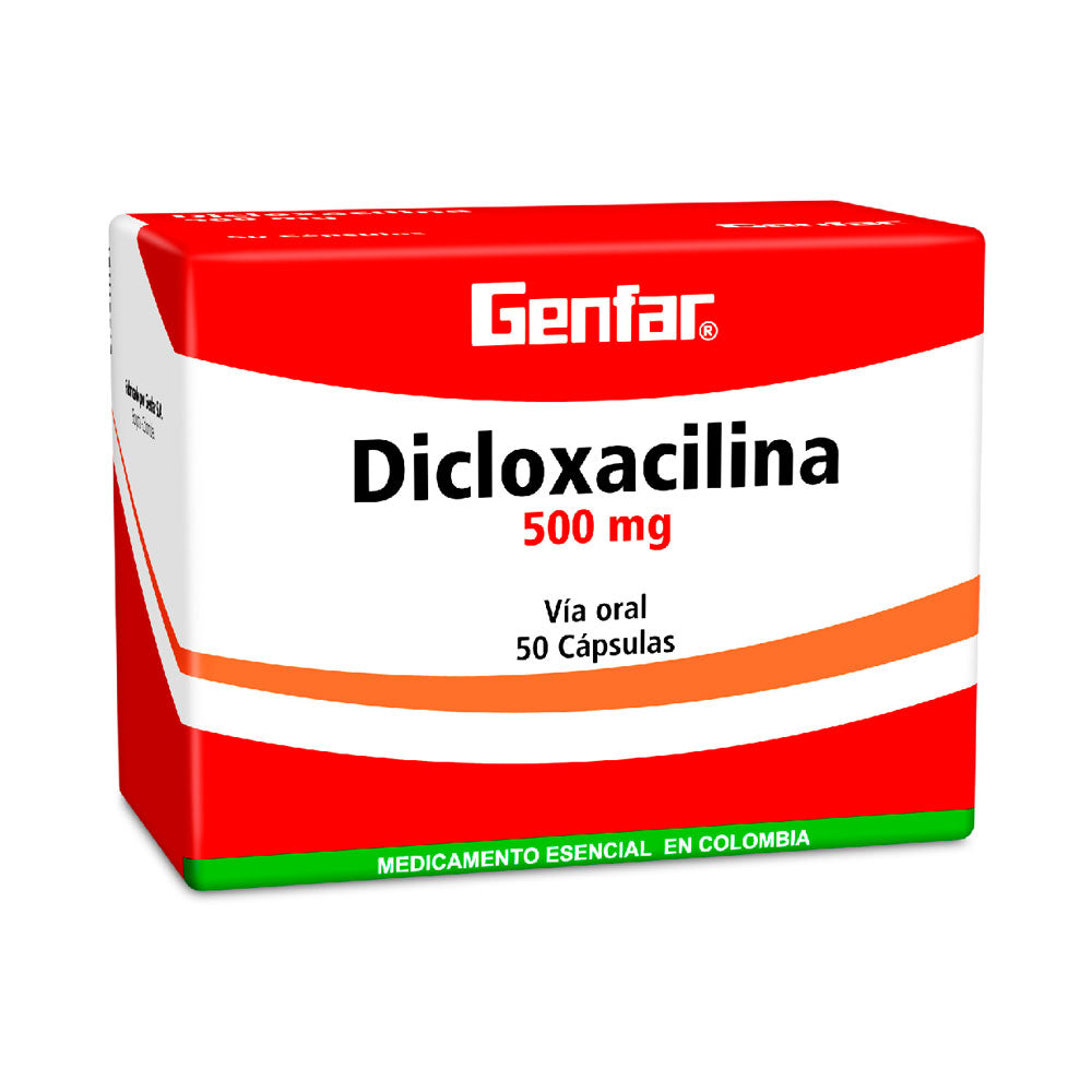 DICLOXACILINA GENFAR CAPSULAS 500 MG CAJA X 50 UNDS