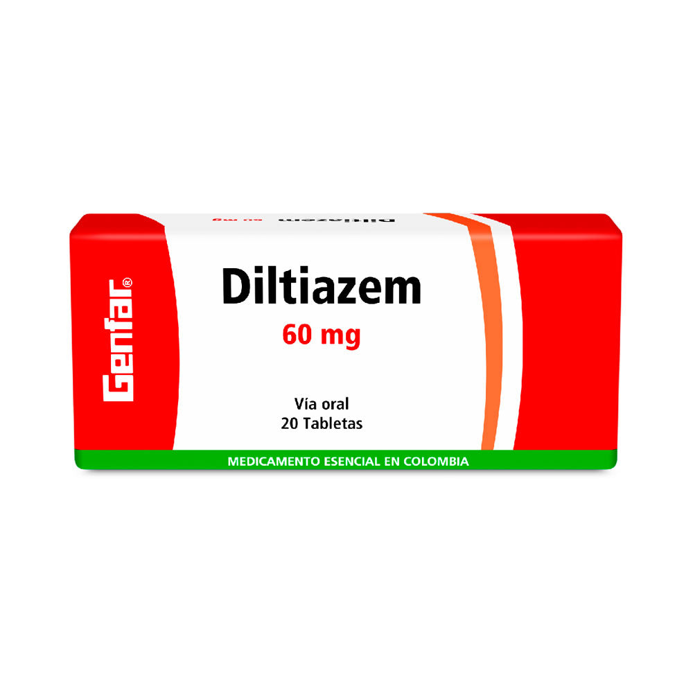 DILTIAZEM GENFAR TABLETAS 60 MG CAJA X 20 UNDS