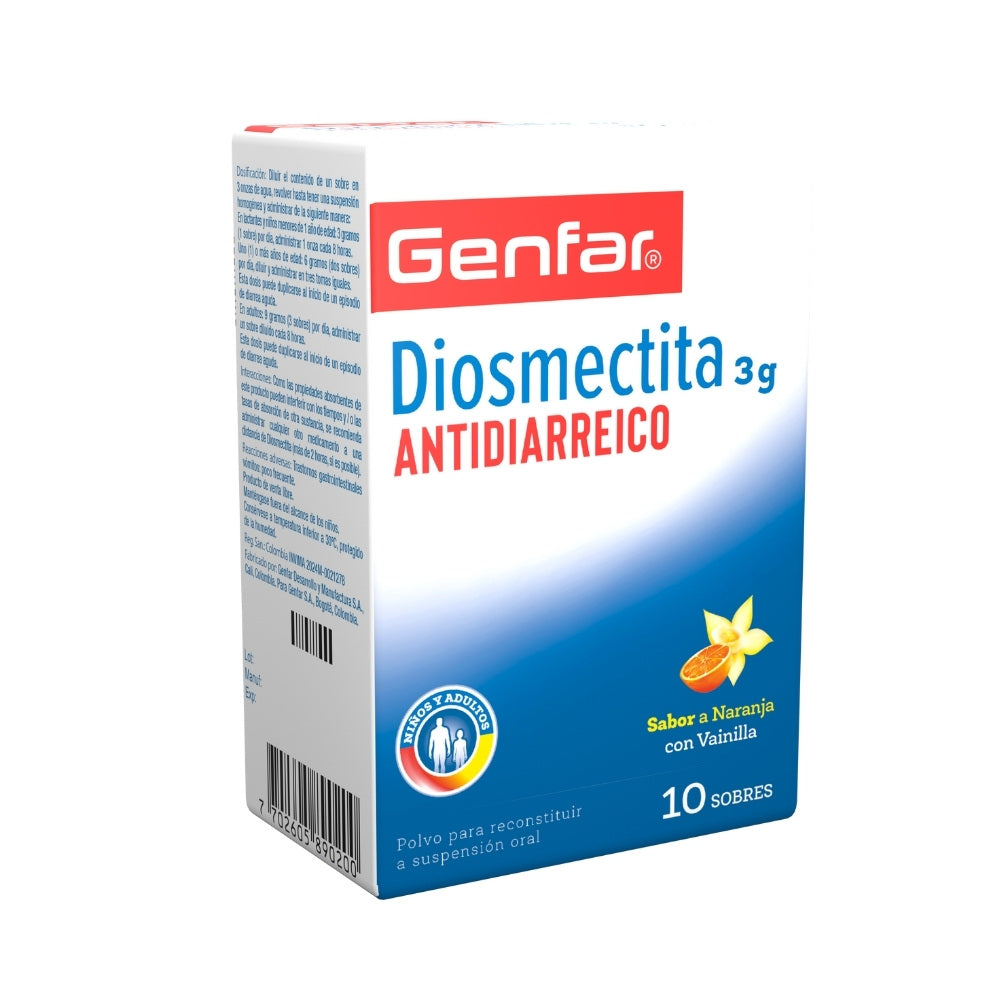 DIOSMECTITA POLVO PARA RECONSTITUIR 3 G SACHET X 10 UNDS