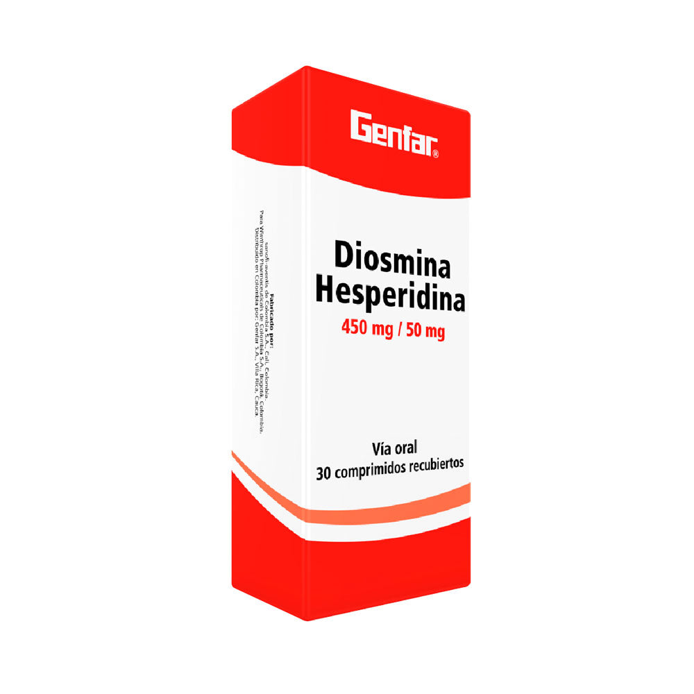 DIOSMINA/HESPERIDINA.GENFAR RG TABLETAS 450/50 MG CAJA X 30 UNDS