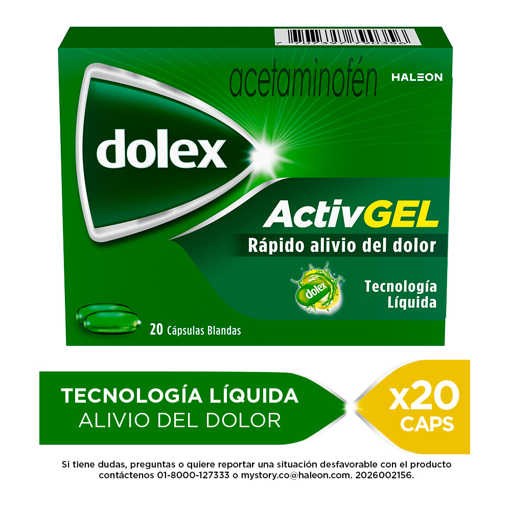 DOLEX ACTIVE GEL CAPSULAS 500 MG CAJA X 20 UNDS