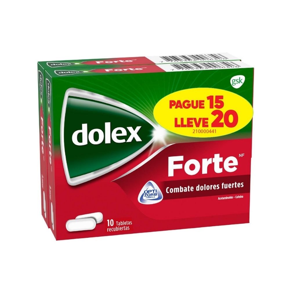 DOLEX FORTE TABLETAS 500MG/65MG OFERTA PAGUE 15 LLEVE 20