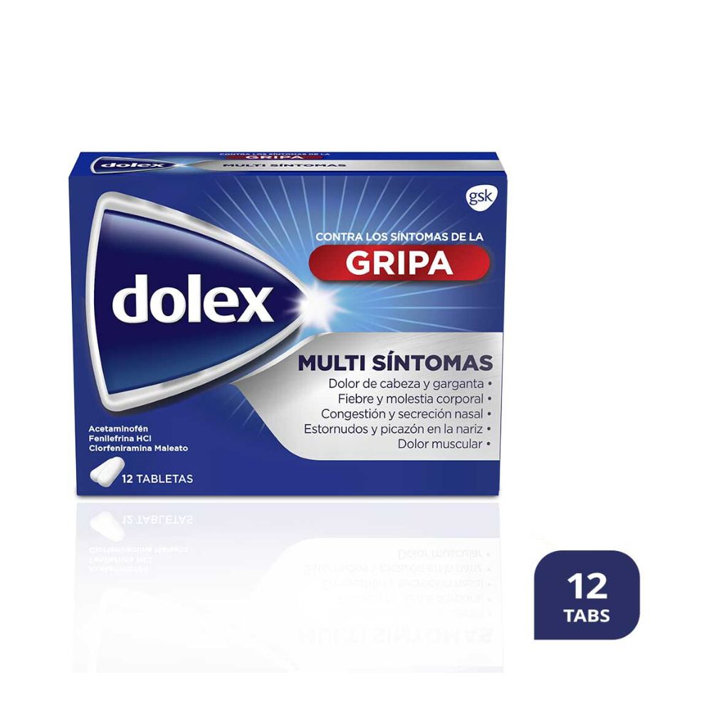 DOLEX GRIPA TABLETAS CAJA X 12 UNDS
