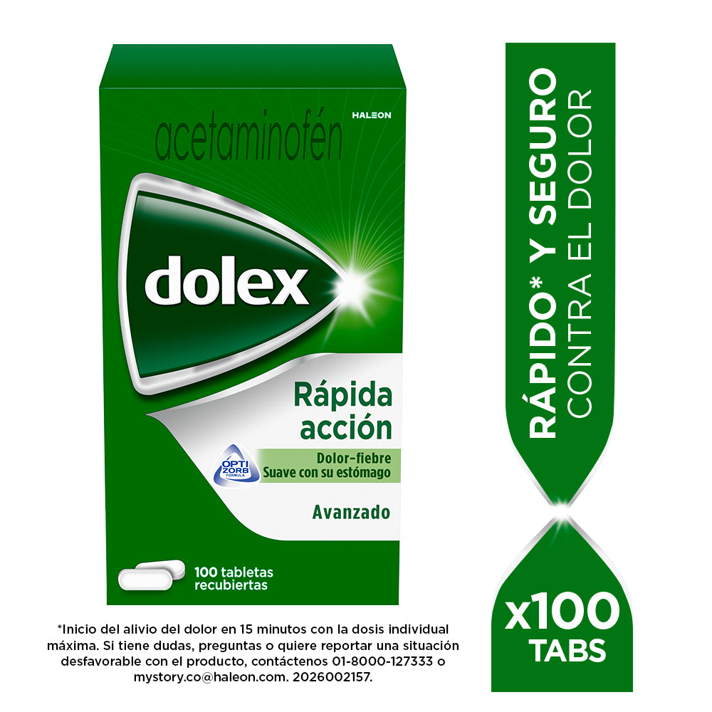 DOLEX RAPIDA ACCIÓN AVANZADO TABLETAS 500 MG CAJA X100 UNDS