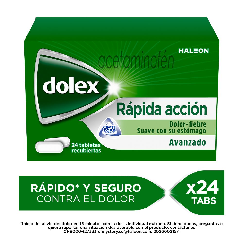 DOLEX RAPIDA ACCIÓN AVANZADO TABLETAS 500 MG FRASCO X 24 UNDS