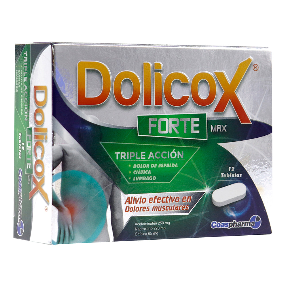 DOLICOX FORTE MAX TABLETAS CAJA X 12 UNDS