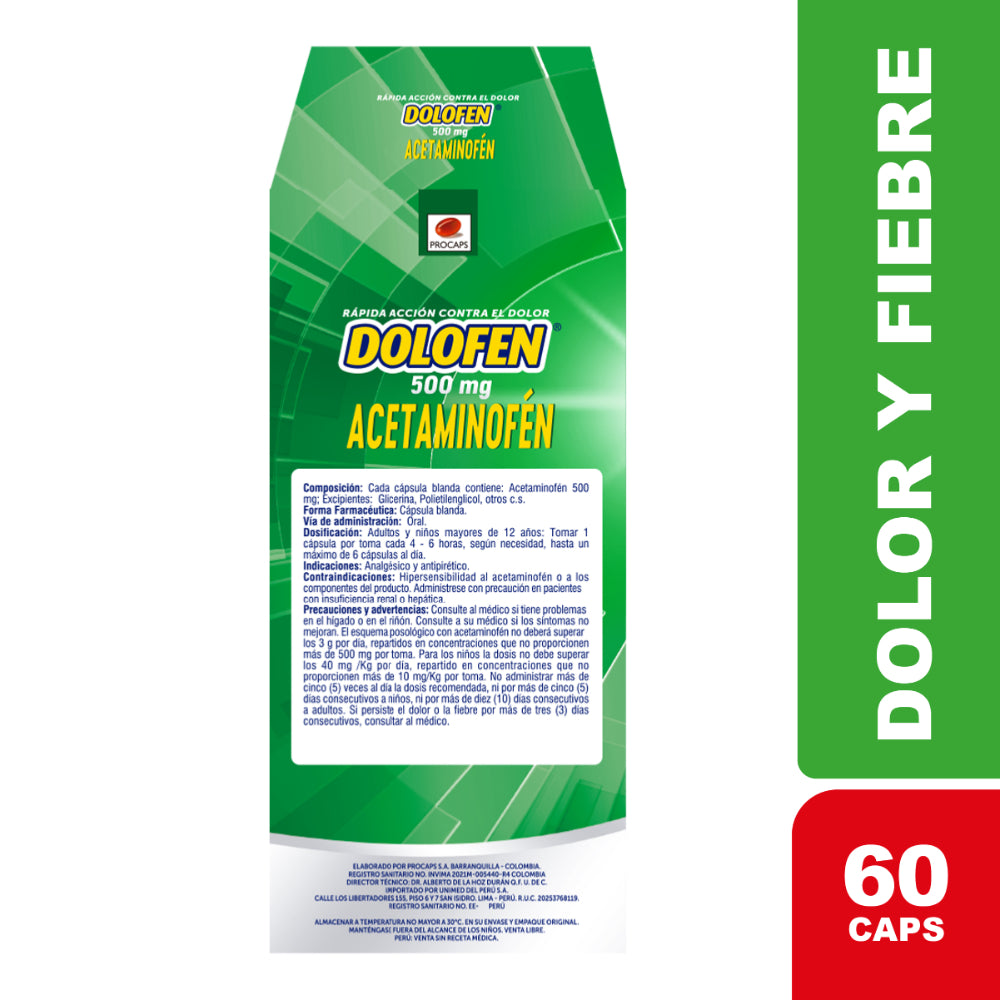 DOLOFEN CAPSULAS 500 MG CAJA X 60 UNDS