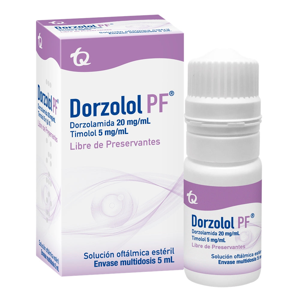 DORZOLOL PF SOLUCION OFTALMICA 20/5 MG CAJA 5 ML