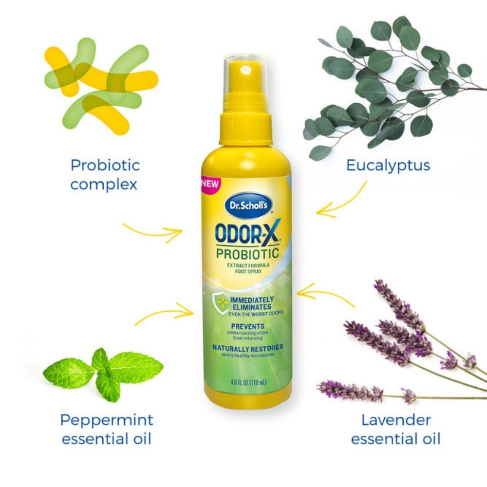 DR SCHOLL´S EXTRACTO PROBIOTICO Y NATURAL PARA EL MAL OLOR EN PIES SPRAY 118 ML