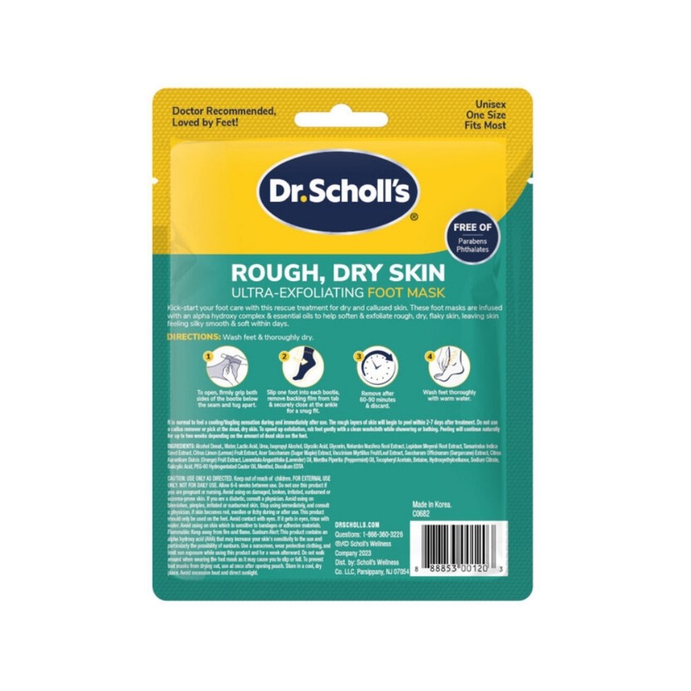 DR SCHOLL´S MASCARILLA EXFOLIANTE PARA PIES SOBRE X 1 PAR