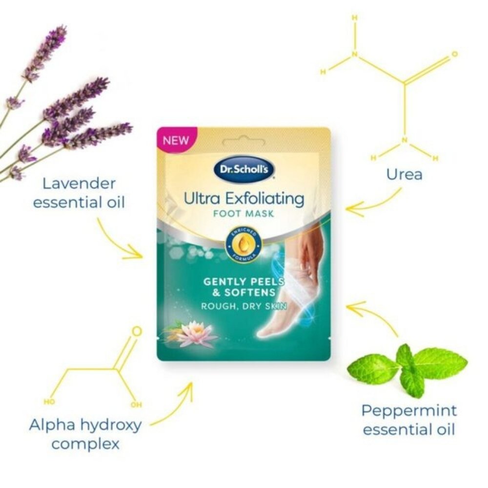 DR SCHOLL´S MASCARILLA EXFOLIANTE PARA PIES SOBRE X 1 PAR