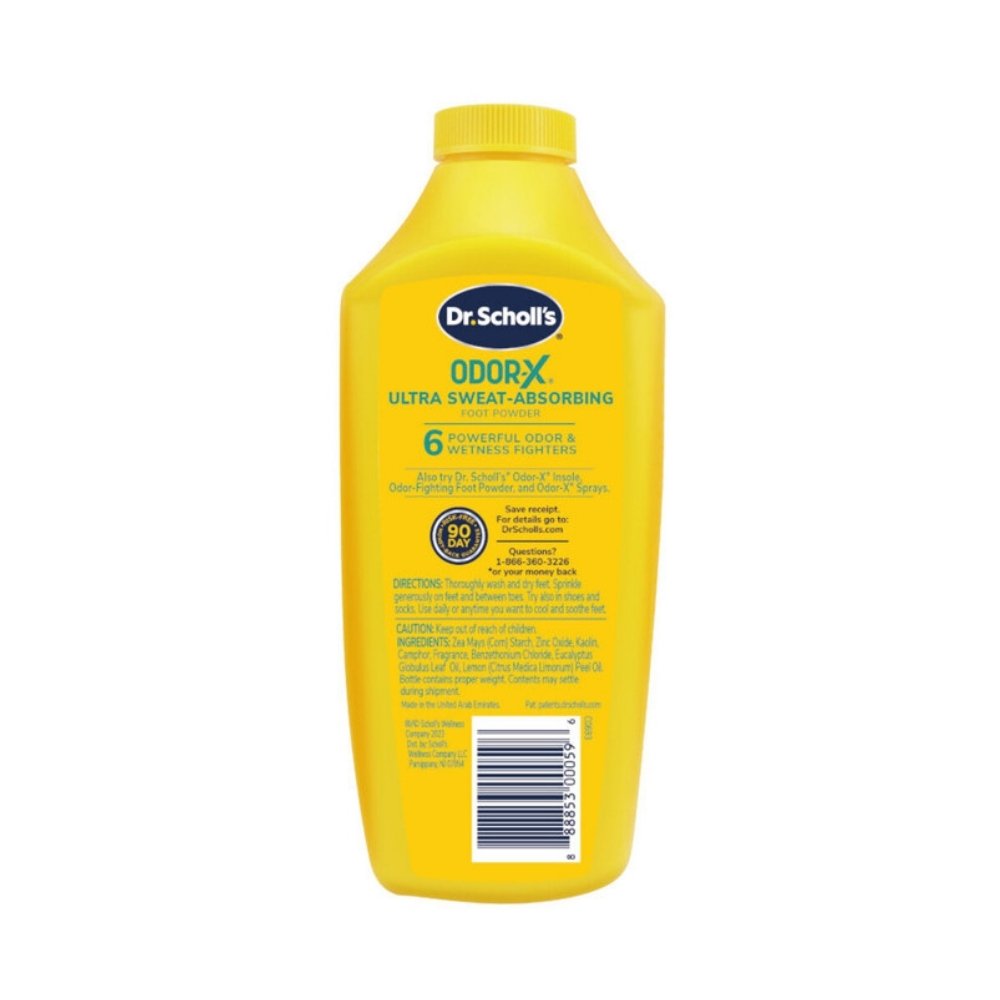 DR SCHOLL´S POLVOS PARA PIES ULTRA ABSORBENTES ODOR-X FRASCO 198 G