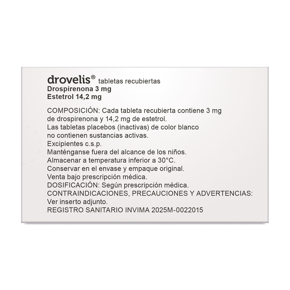 DROVELIS TABLETAS RECUBIERTAS CAJA X 28 UNDS