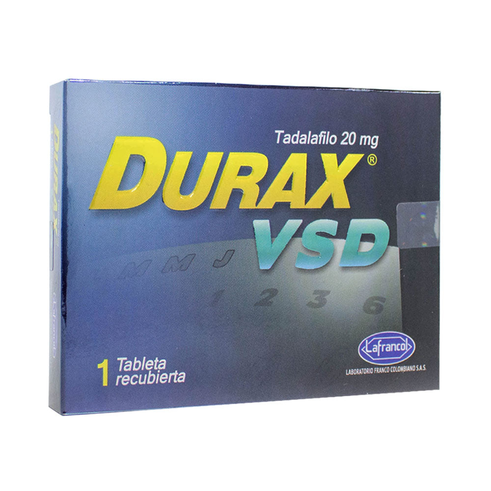 DURAX VSD TABLETA 20 MG CAJA X 1 UND
