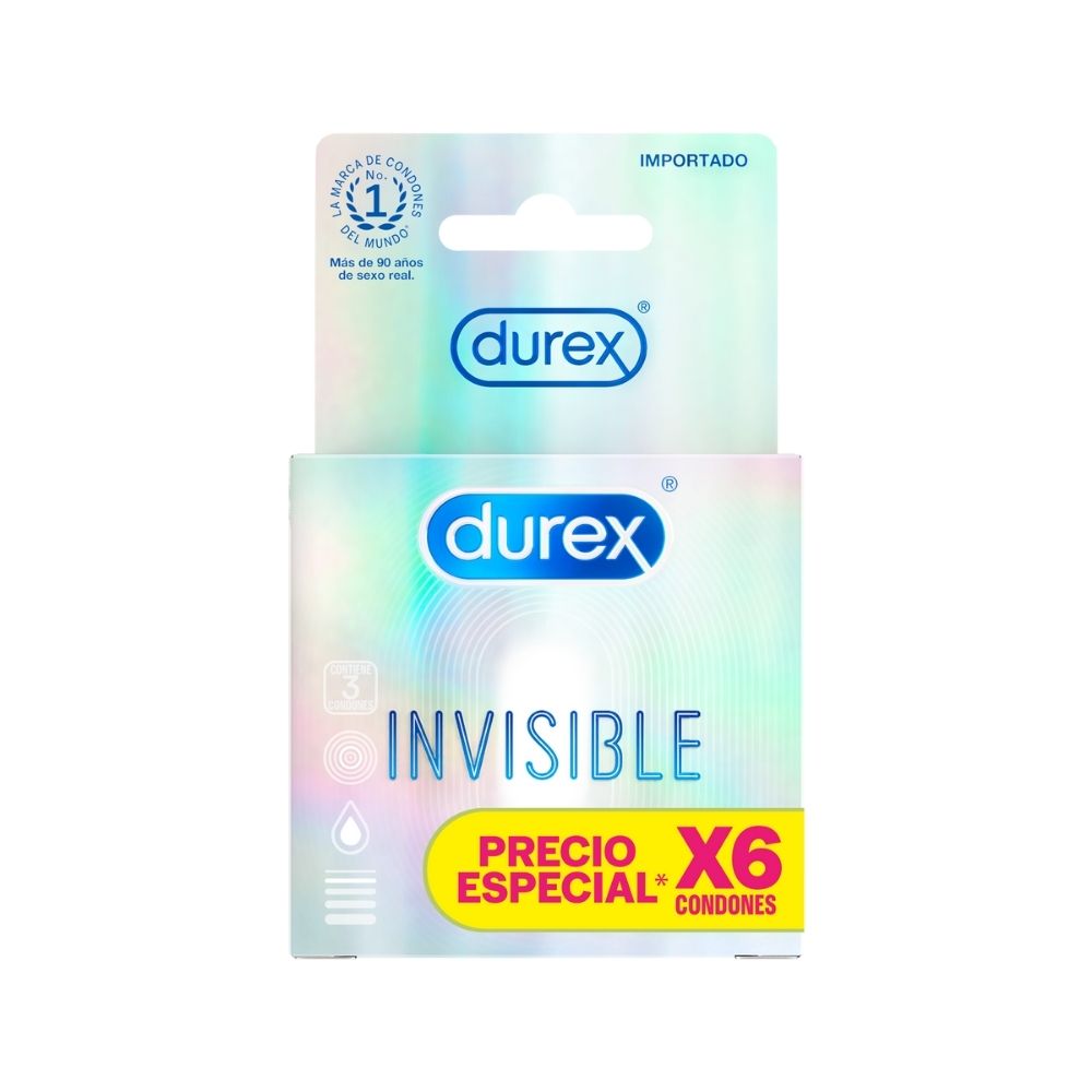 DUREX INVISIBLE PRESERVATIVOS PACK X 6 UNDS