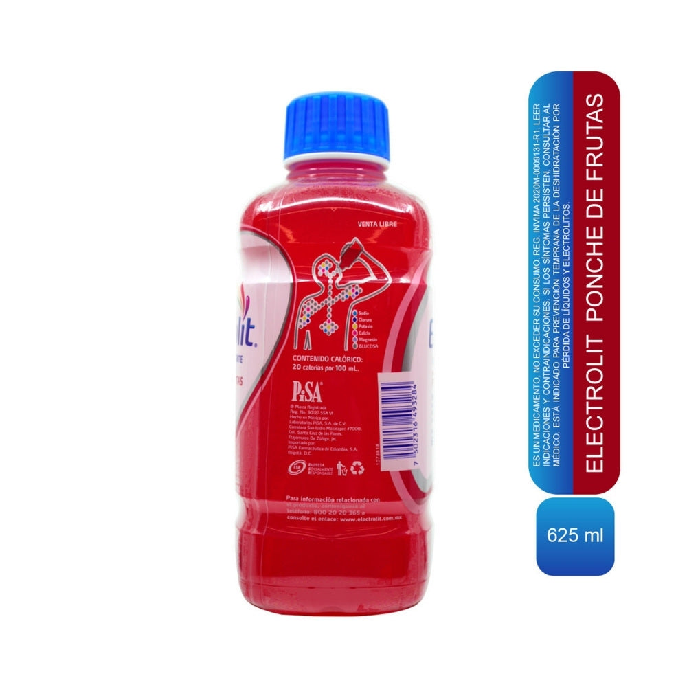 ELECTROLIT PONCHE DE FRUTAS SOLUCION ORAL FRASCO 625 ML