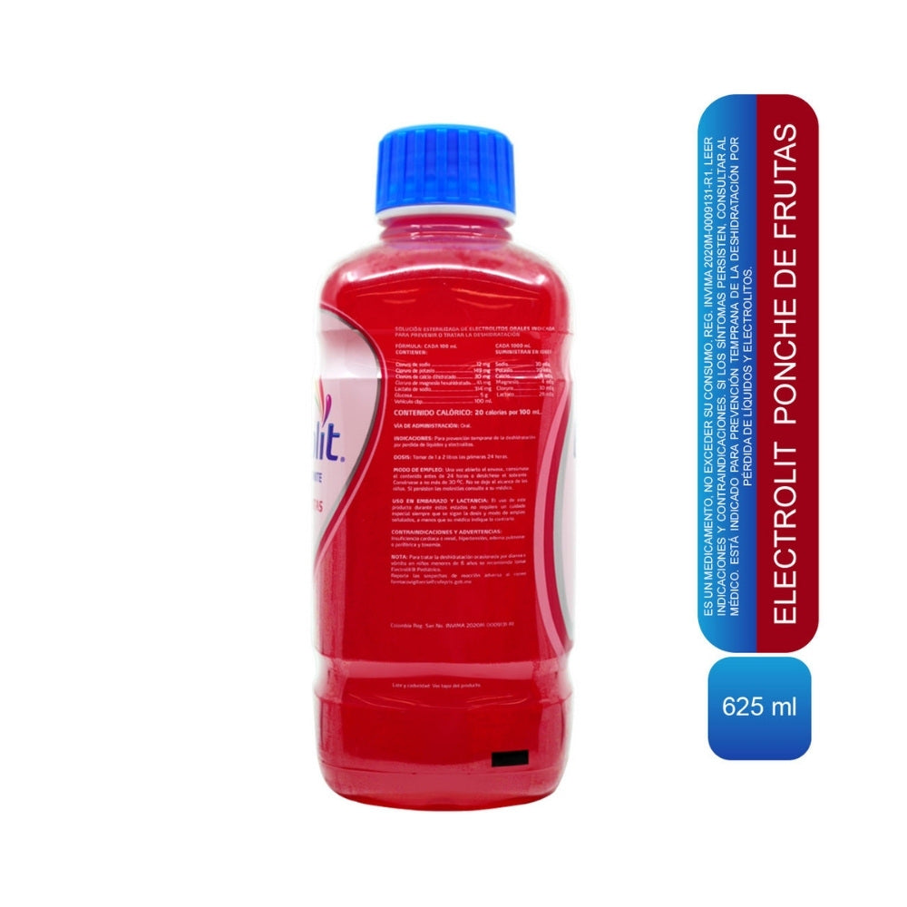 ELECTROLIT PONCHE DE FRUTAS SOLUCION ORAL FRASCO 625 ML