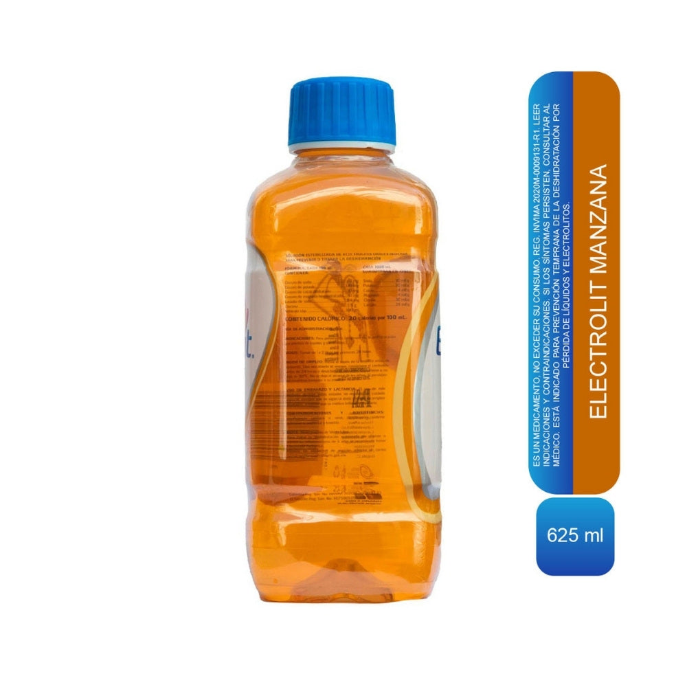 ELECTROLIT SOLUCION ORAL MANZANA FRASCO 625 ML