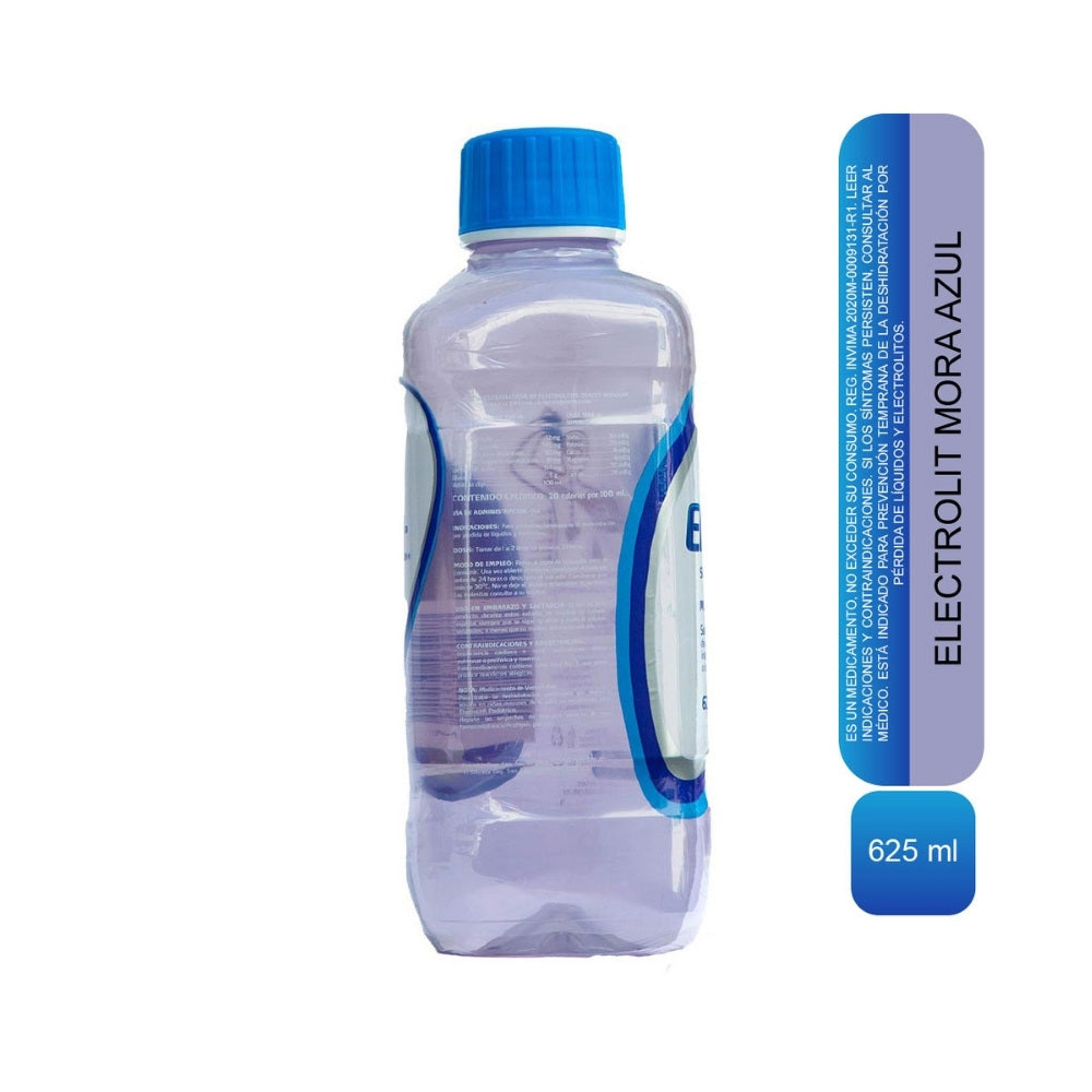 ELECTROLIT SOLUCION ORAL MORA AZUL FRASCO 625 ML