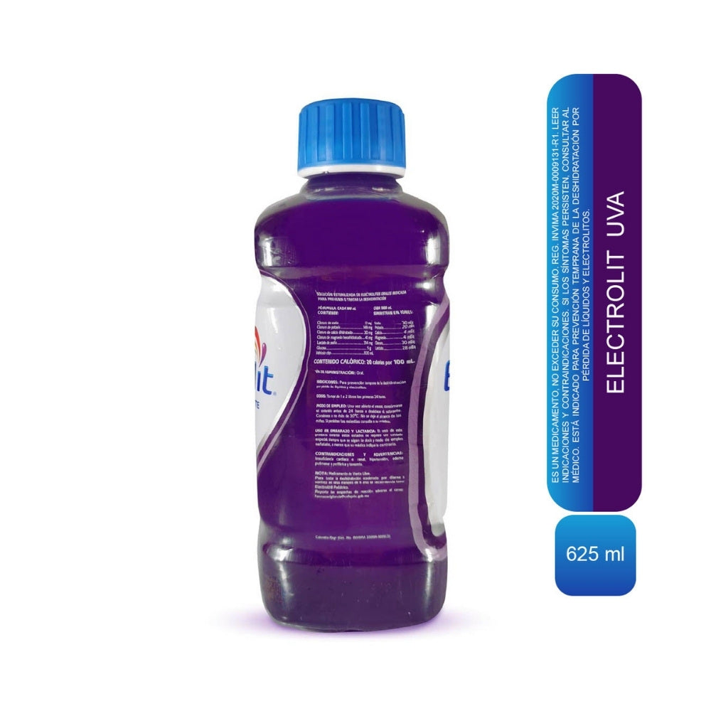 ELECTROLIT SOLUCION ORAL UVA FRASCO 625 ML